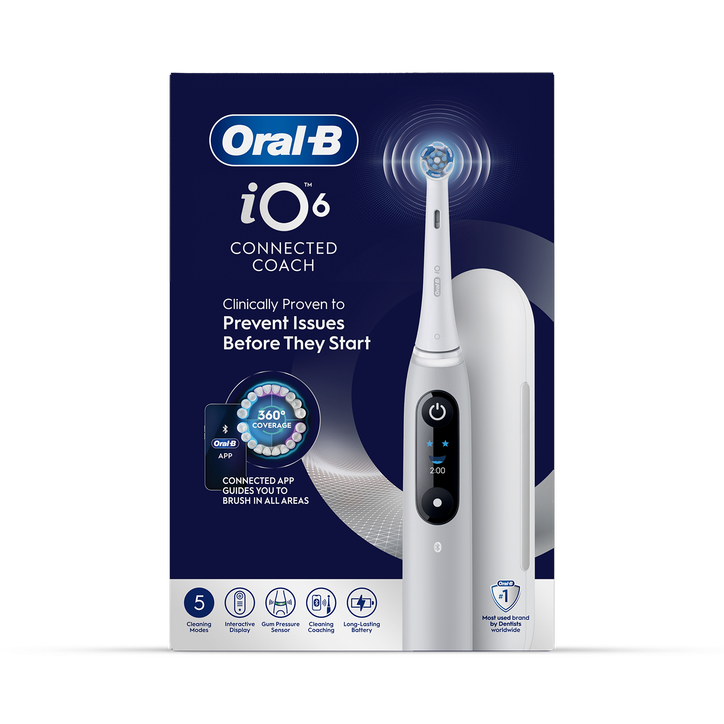 Oral-B iO 6 Electric Toothbrush, Grey, 1 Brush Head, Premium Travel Case