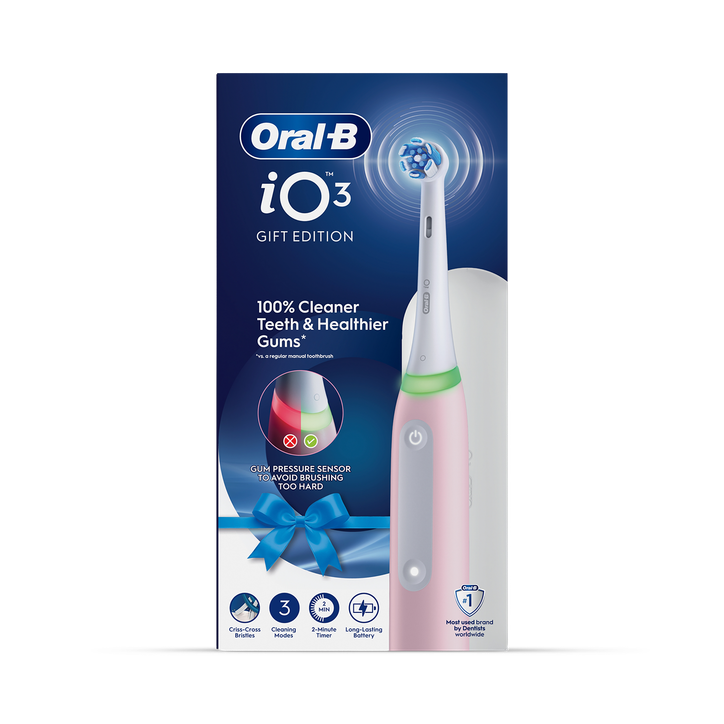 Oral-B iO 3 Electric Toothbrush, Pink, 1 Brush Head, Travel Case