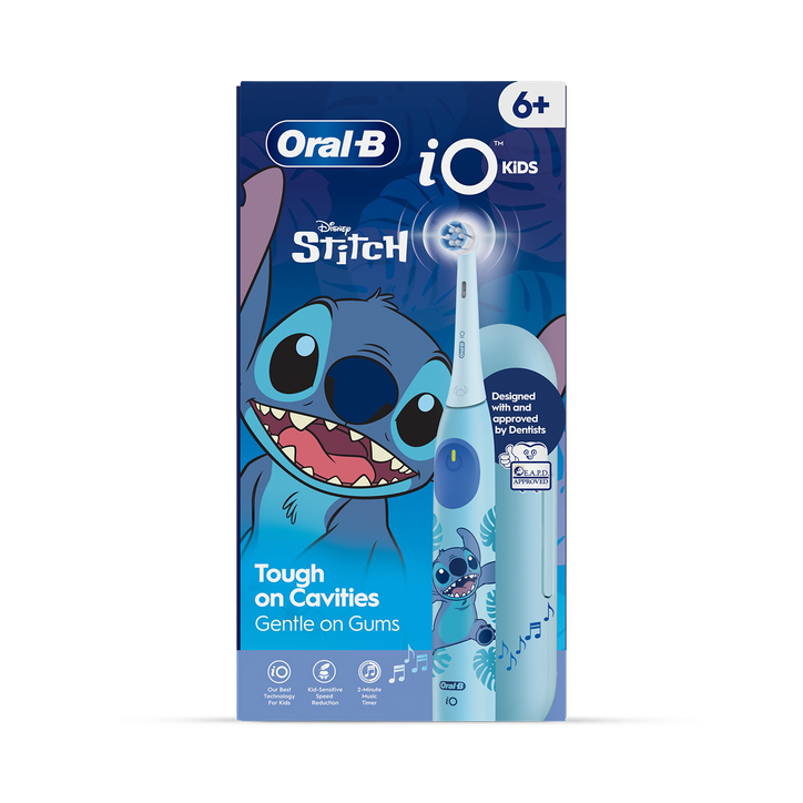 Oral-B iO Kids Disney Stitch Electric Toothbrush, 1 Toothbrush Head, 1 Travel Case