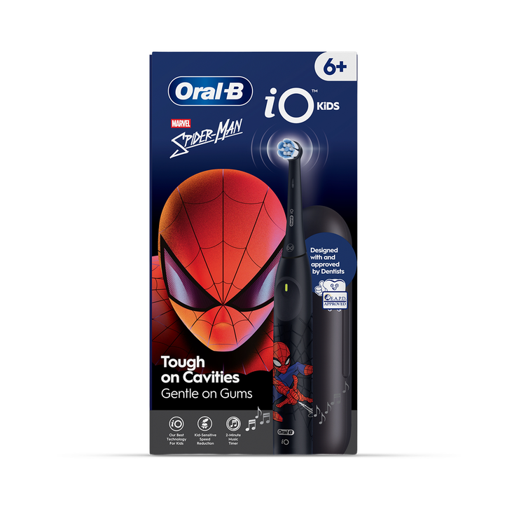 Oral-B iO Kids Marvel Spiderman Electric Toothbrush, 1 Toothbrush Head, 1 Travel Case