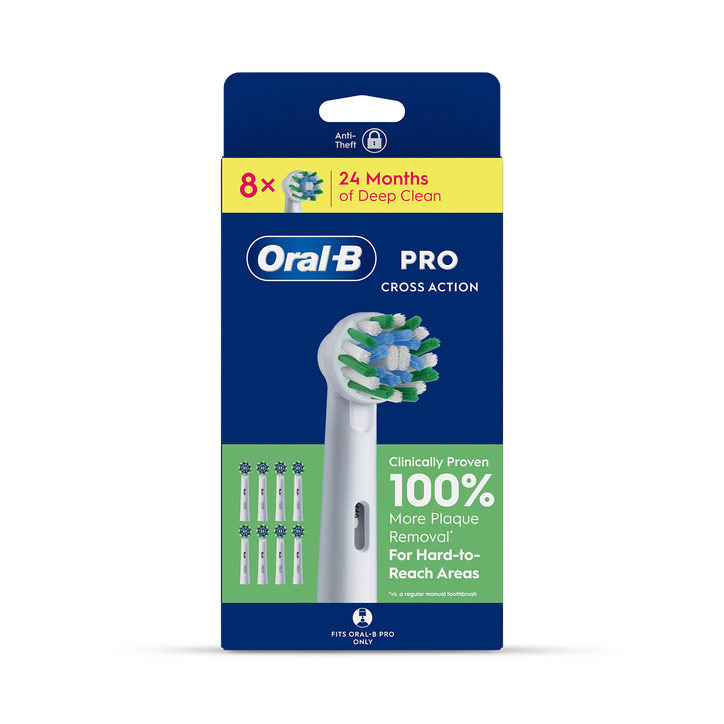 Oral-B Pro Cross Action Toothbrush Heads, 8 Counts