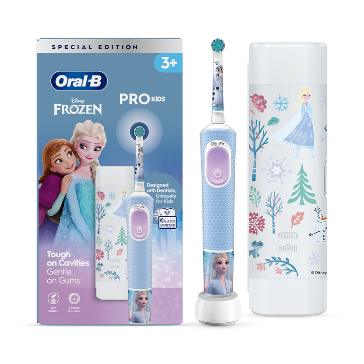 Oral-B Pro Kids Electric Toothbrush, 1 Handle Disney Frozen, 1 Toothbrush Head, 1 Travel Case