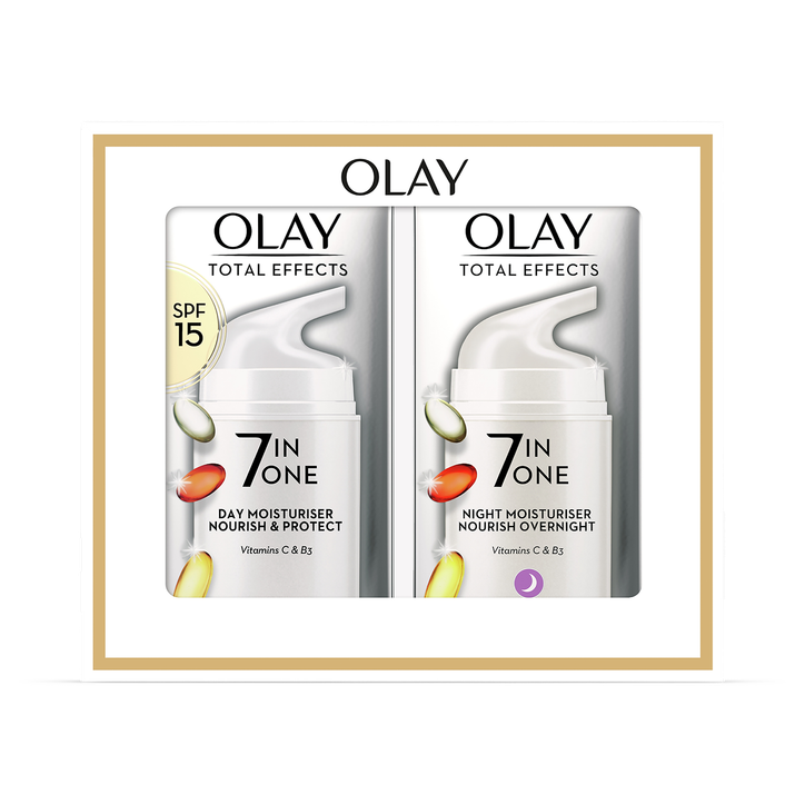 Olay Total Effects Anti-Ageing 7in1 Giftset: Day Moisturiser 37ml, Night Firming Moisturiser 37ml