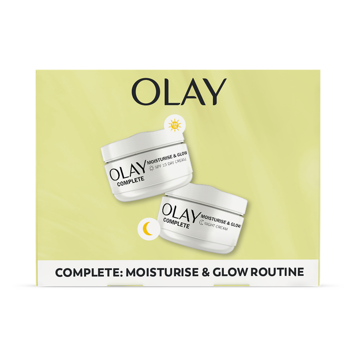 Olay Complete Moisturise & Glow Skincare Giftset: Day Cream SPF15 50ml + Night Cream 50ml
