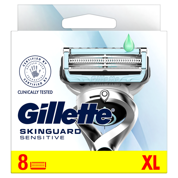 Gillette SkinGuard Sensitive Razor Blade Refills for Men, 8 Blades