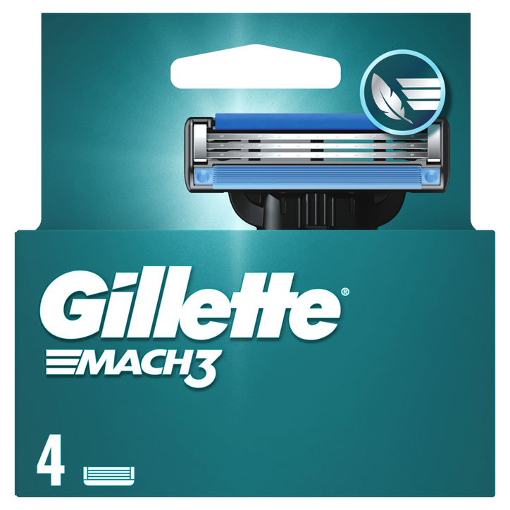 Gillette Mach3 Razor Refills for Men, 4 Razor Blade Refills