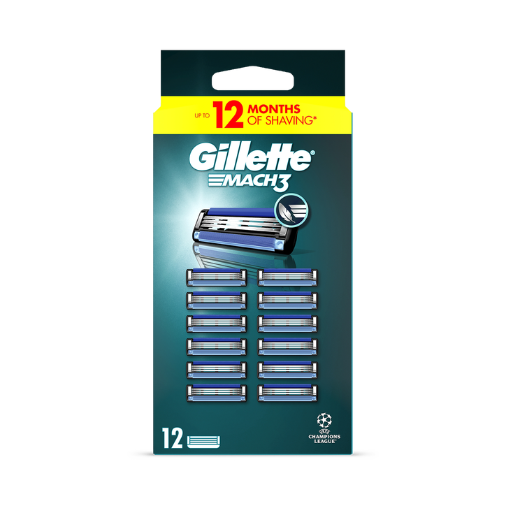 Gillette Mach3 Men’s Razor Blade Refills, 12 Count