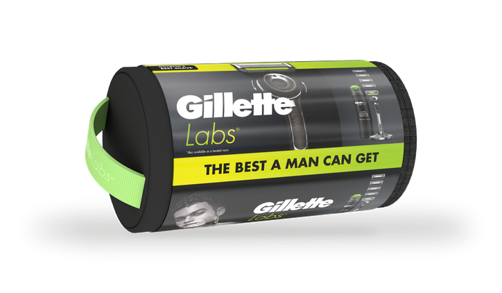 Gillette Labs With Exfoliating Bar Razor, 1 Handle, 5 Blades, Magnetic Stand, Shave Gel, Washbag
