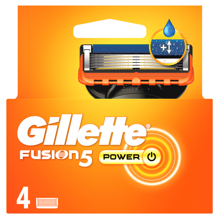 Gillette Fusion5 Power Razor Refills For Men, 4 Razor Blade Refills