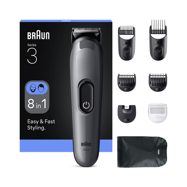 Braun All-in-One Series 3, AIO3540, 8in1 Grooming Kit - Grey