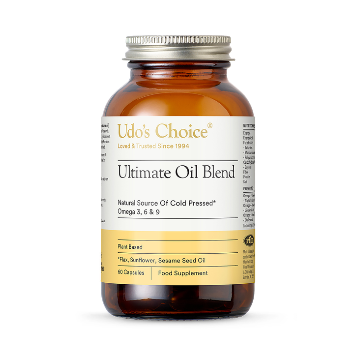 Udo's Choice Omega 3-6-9 Ultimate Oil Blend 60's - Vegetarian & Vegan Capsules - 60 softgels