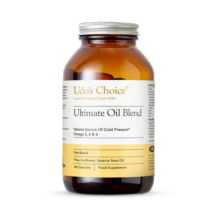 Udo's Choice Omega 3-6-9 Ultimate Oil Blend 180's - Vegetarian & Vegan Caps - 180 Capsules