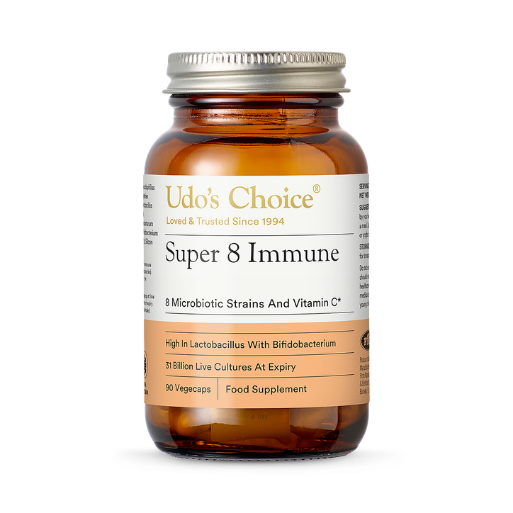 Udo's Choice Super 8 Immune - 8 Microbiotic Strains + Vit C - 90's