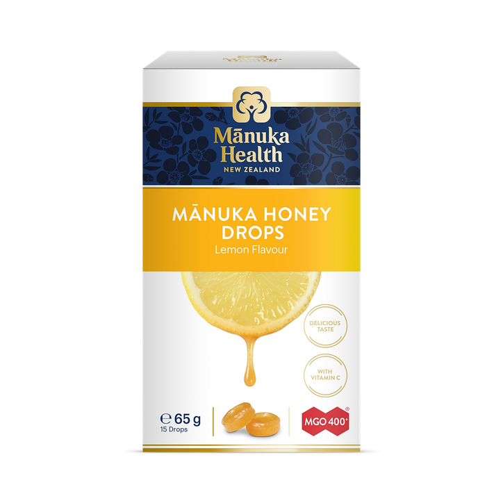 Manuka Health NZ MGO 400+ Manuka Honey Drops with Lemon 65gm-15's