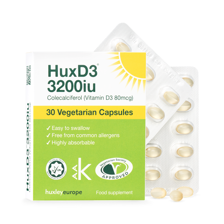 HuxD3 3200iu Vitamin D3 30 veg caps
