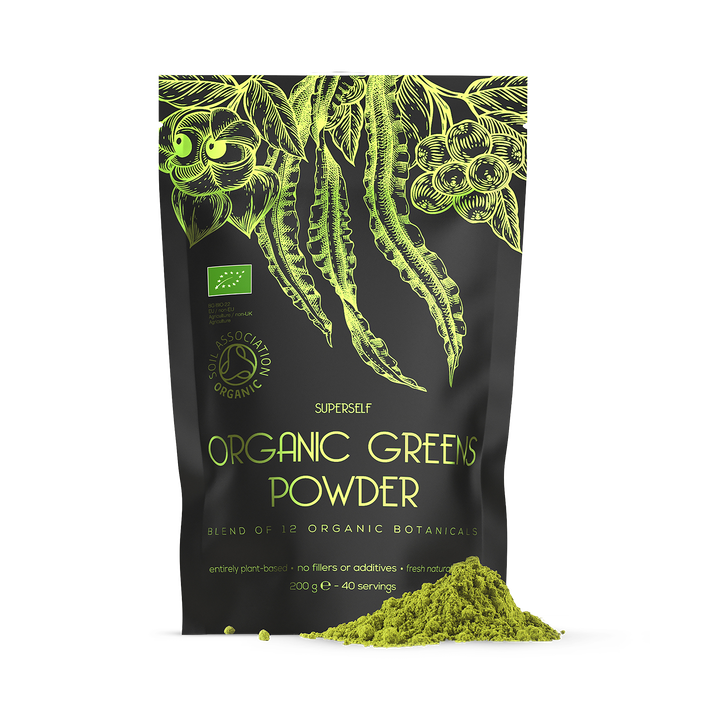 SuperSelf Organic Super Greens Powder 12 Super Food Blend 200g