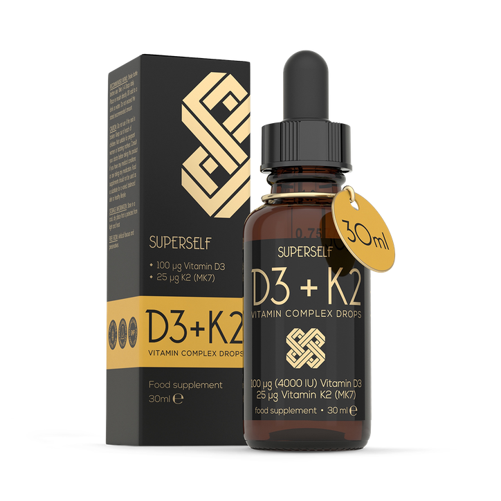 SuperSelf Vitamin D3 Drops 4000IU with Vitamin K2 25mcg Orange Flavour 30ml