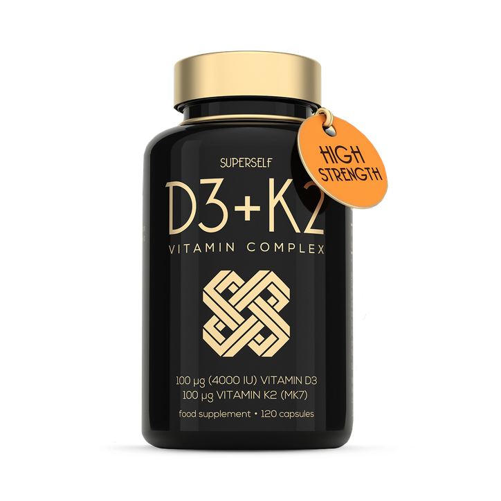 SuperSelf Vitamin D3 K2 Capsules 4000 IU 100mcg 120 Capsules