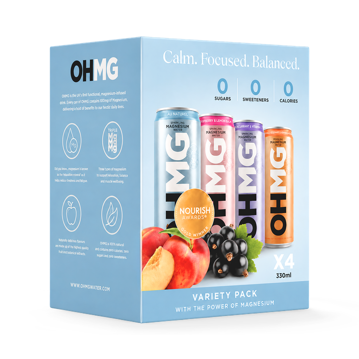 OHMG Variety Pack Sparkling Magnesium Water - 4x 330mL