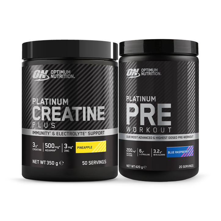 Optimum Nutrition Pre-workout & Creatine Pineapple & Blue Raspberry Flavour Bundle