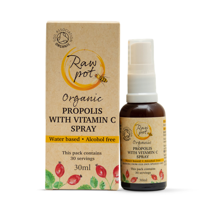 Raw Pot Organic Propolis with Vitamin C Spray