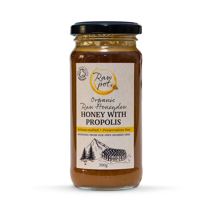 Raw Pot Organic Honeydew Honey With Propolis