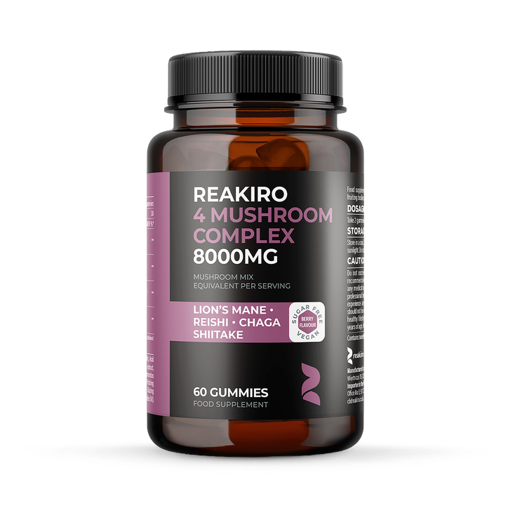 Reakiro 4 Mushroom Complex Berry 8000 mg 60 Gummies