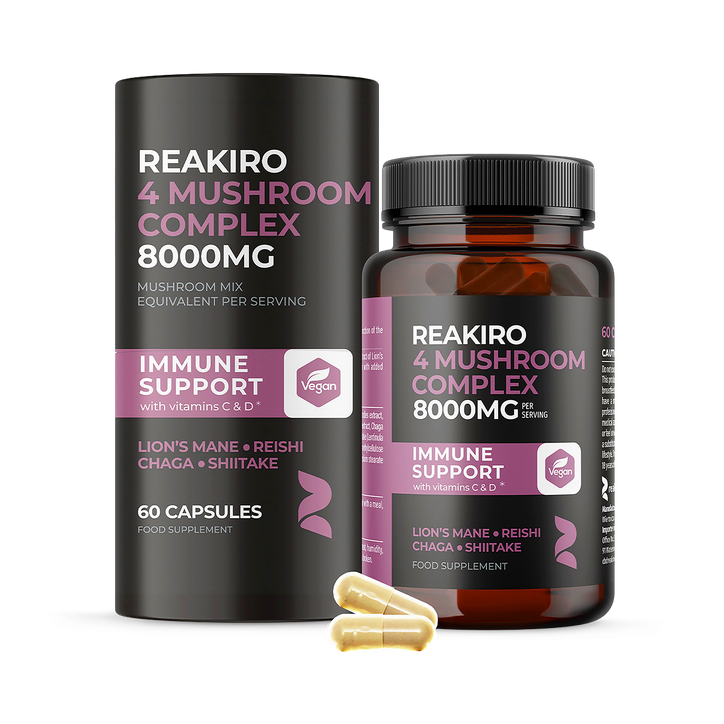 Reakiro 4 Mushroom Complex 8000 mg 60 Capsules