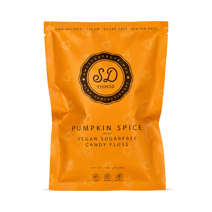 SweetDoughThings Vegan Friendly Sugar Free Candy Floss Pumpkin Flavour 12g
