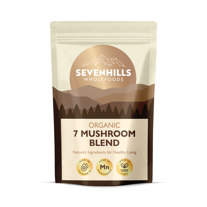 Organic 7 Mushroom Blend Powder (Reishi, Chaga, Shiitake, Maitake, Lion’s Mane, Cordyceps, Tremella)