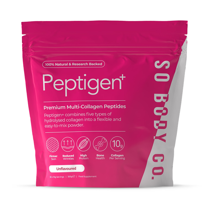 So Body Co Peptigen+ Multi Collagen Types I, II, III, V, X & Undenaured Type II 10,000mg Daily 10g X 30 Serving - 300g