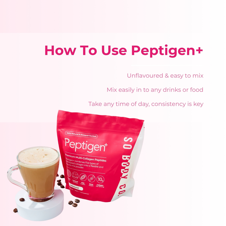 So Body Co Peptigen+ Multi Collagen Types I, II, III, V, X & Undenaured Type II 10,000mg Daily 10g X 30 Serving image 6