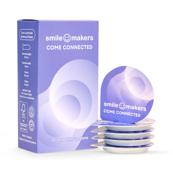 Come Connected Ultra-thin, Natural, Vegan Condoms 100% Natural Rubber Latex  10pc | H&B