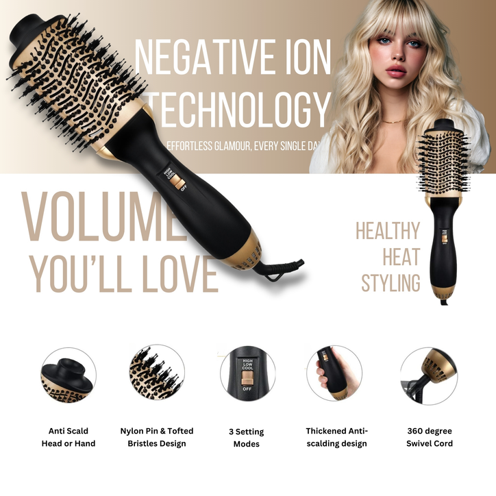Erth Skin London ALL IN ONE PROFESSIONAL HAIR Styling BRUSH | H&B
