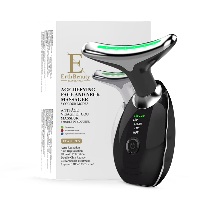 Erth Skin London  AGE -DEFYING FACE AND NECK MASSAGER Black