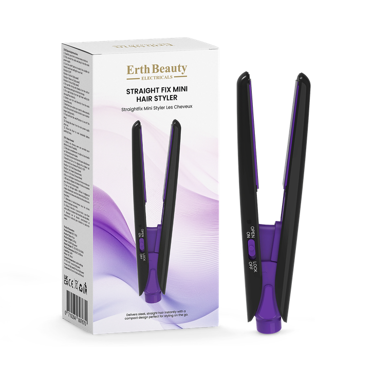 Erth Skin London STRAIGHT FIX MINI HAIR STYLER BLACK
