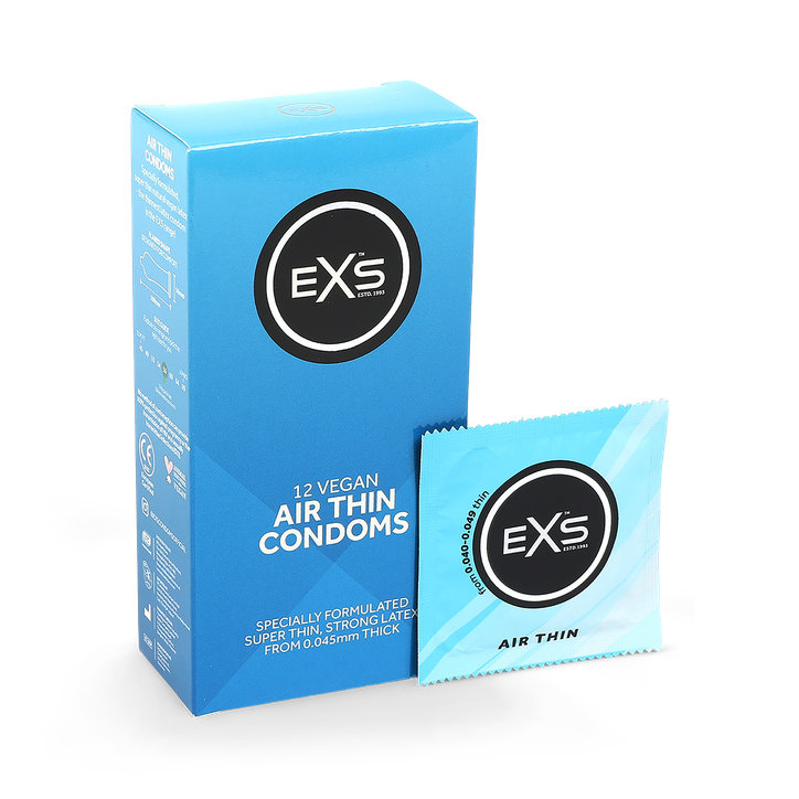 EXS Air Thin Condoms Vegan Latex Condoms 12 Pack