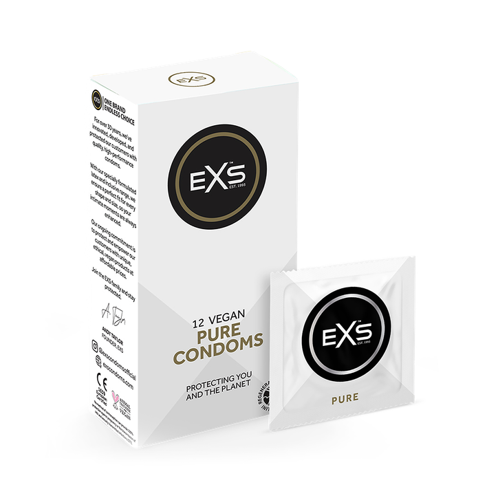 EXS Pure Condoms Ethical Vegan Latex 12 Pack