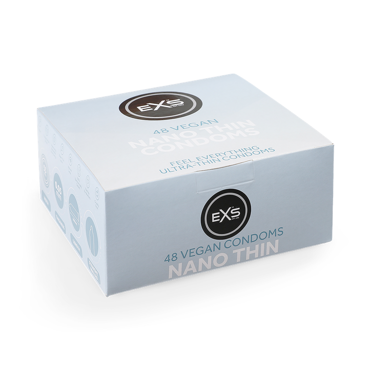 EXS Nano Thin Condoms Lightweight Vegan Latex 48 Pack