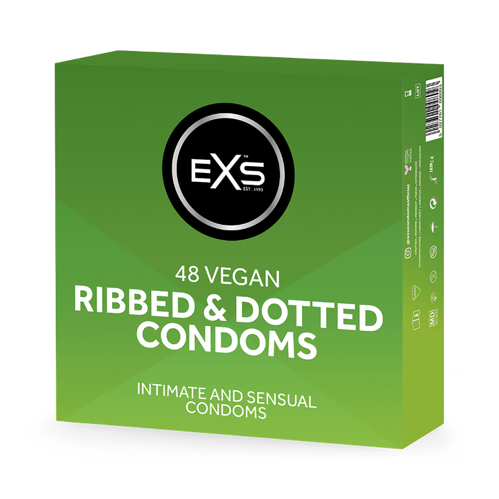 EXS Textured Condoms Ribbed & Dotted Vegan 48 Pack