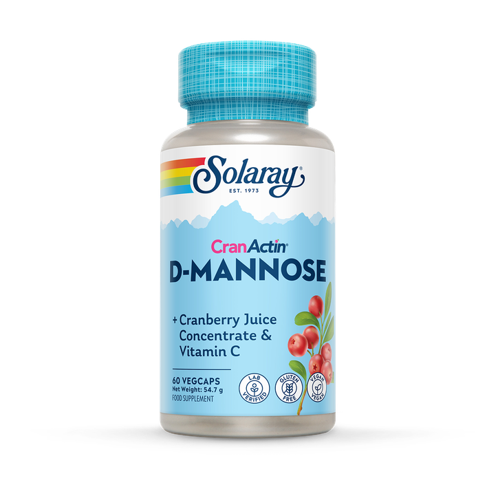 Solaray D Mannose with CranActin Cranberry & Vitamin C Capsules - 60 softgels