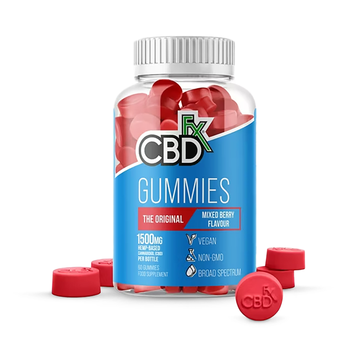 CBDfX Hemp Gummies The Original Mixed Berry Flavour 1500mg 60 gummies