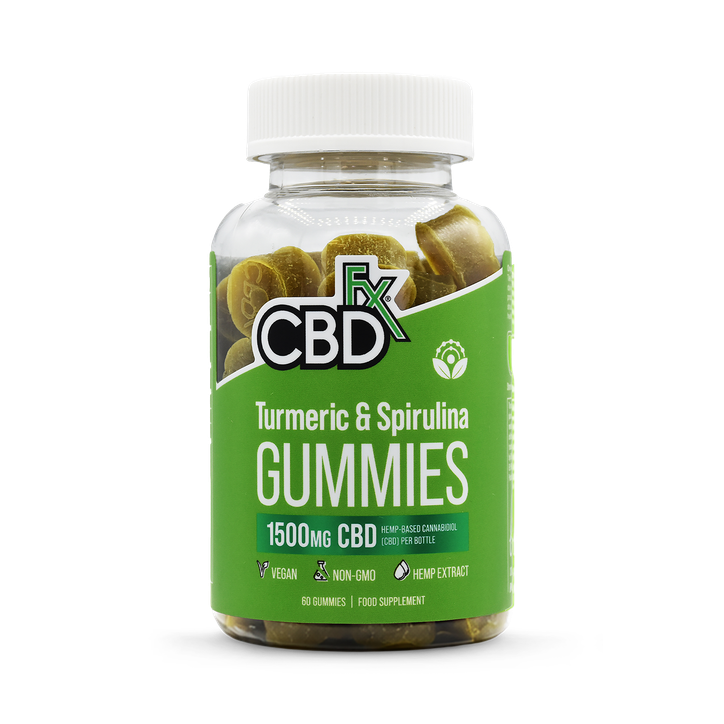 CBD +FX Hemp Gummies Turmeric Spirulina 1500mg 60 gummies