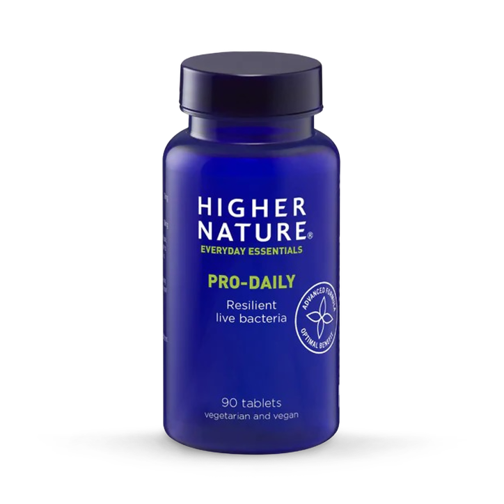 Higher Nature Pro-Daily - Live Bacteria - Bacillus Coagulans with FOS - 90 Vegan Tablets