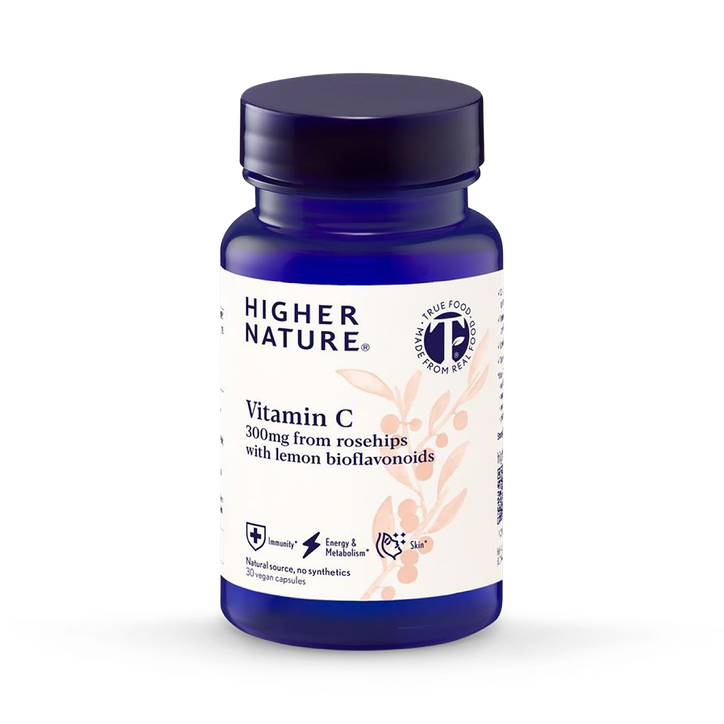 Higher Nature True Food® Vitamin C - 300mg Natural Source Vitamin C - 30 Vegan Capsules