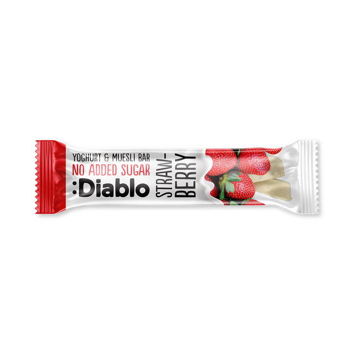 Diablo No Added Sugar Yoghurt Coated Muesli Bar Strawberry 30g