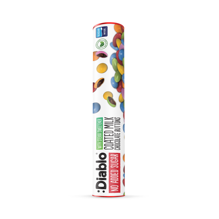 Diablo No Added Sugar Coated Milk Chocolate Buttons - Tube 22g