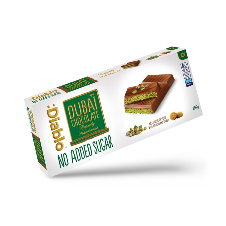 Diablo No Added Sugar Dubai Chocolate Bar 200g