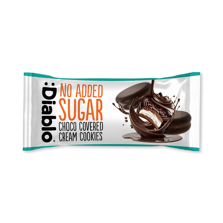 Diablo No Added Sugar Chocolate Covered Cream Cookies 34g