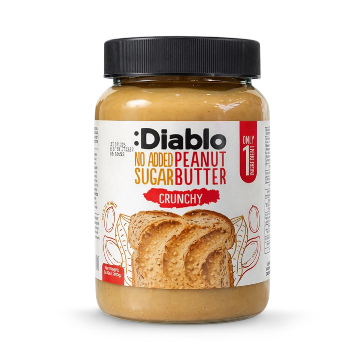 Diablo No Added Sugar Crunchy Peanut Butter 350g